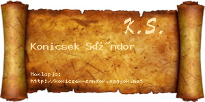 Konicsek Sándor névjegykártya